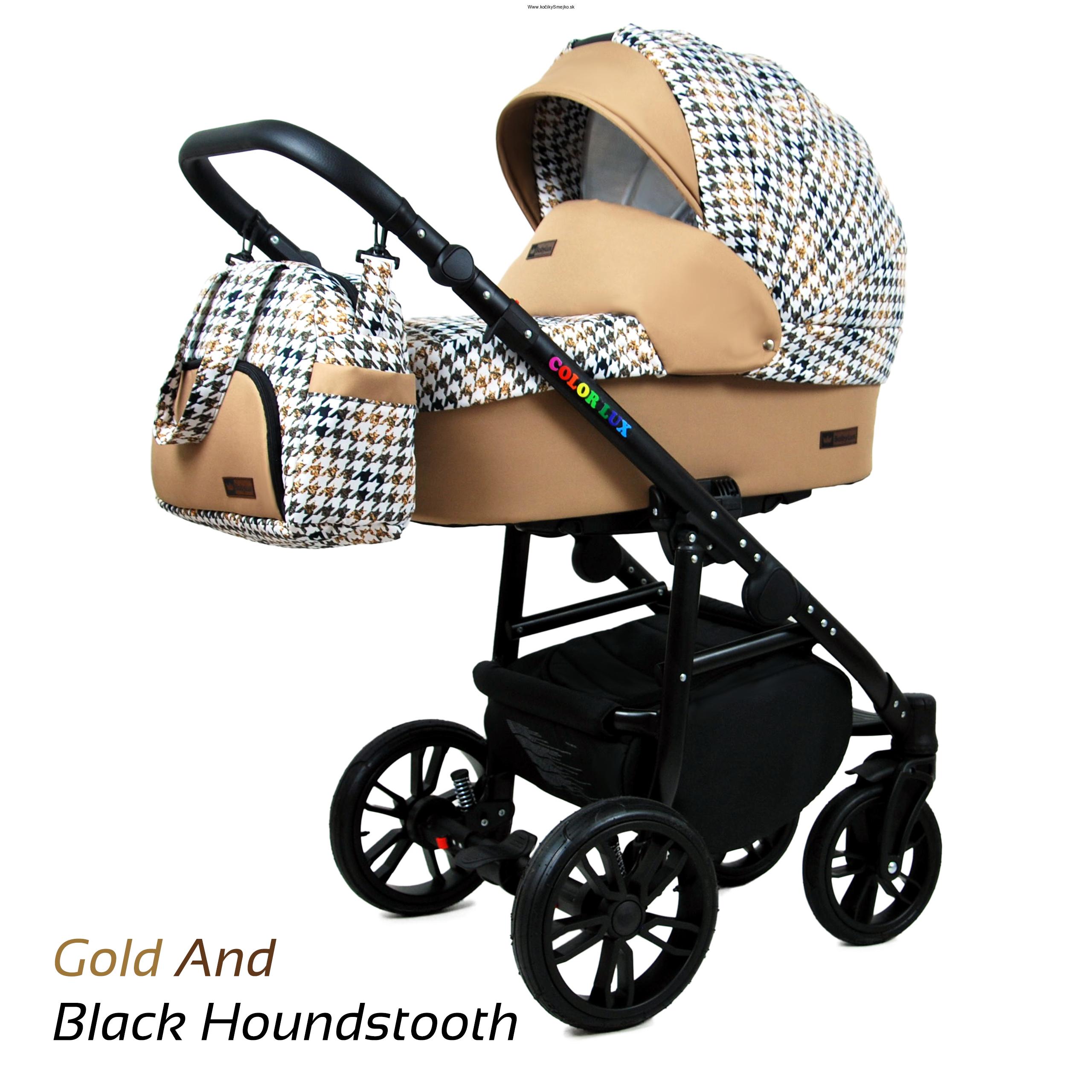 Color Lux GOLD AND BLACK HOUNDSTOOTH s autosedačkou