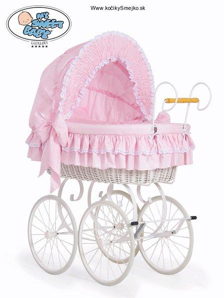 Luxusný biely prútený kôš pre bábätko RETRO > varianta 72100-173