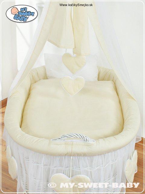 Luxusný kôš s baldachýnom SRDIEČKA - BIELY 79582-142