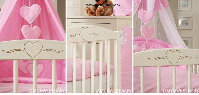 Postieľka SRDIEČKA biela