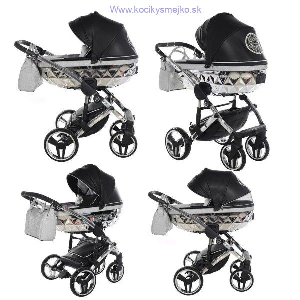 Junama Hand Craft Glitter 2v1 čierno-strieborný