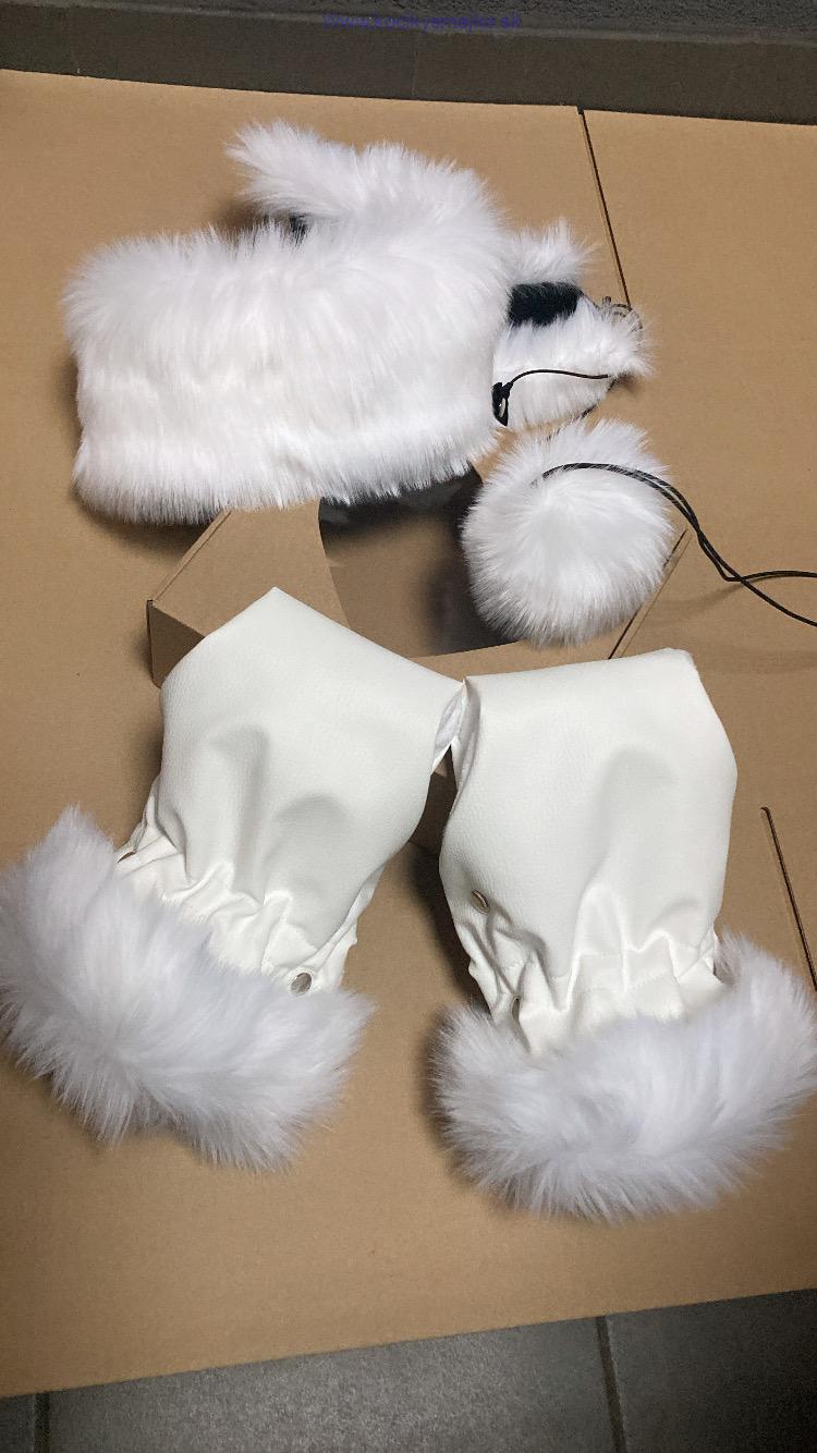 Lux komplet Kožušinka+rukavice+gulička.