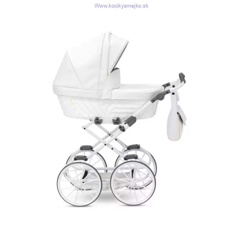 Kočík pre bábiky Rossie – Biely(eco koža)