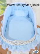 Proutěný koš na miminko bílý MY SWEET BABY kolekce Carina > varianta modrá