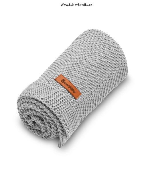Bavlnená pletená deka šedá 100x80 cm