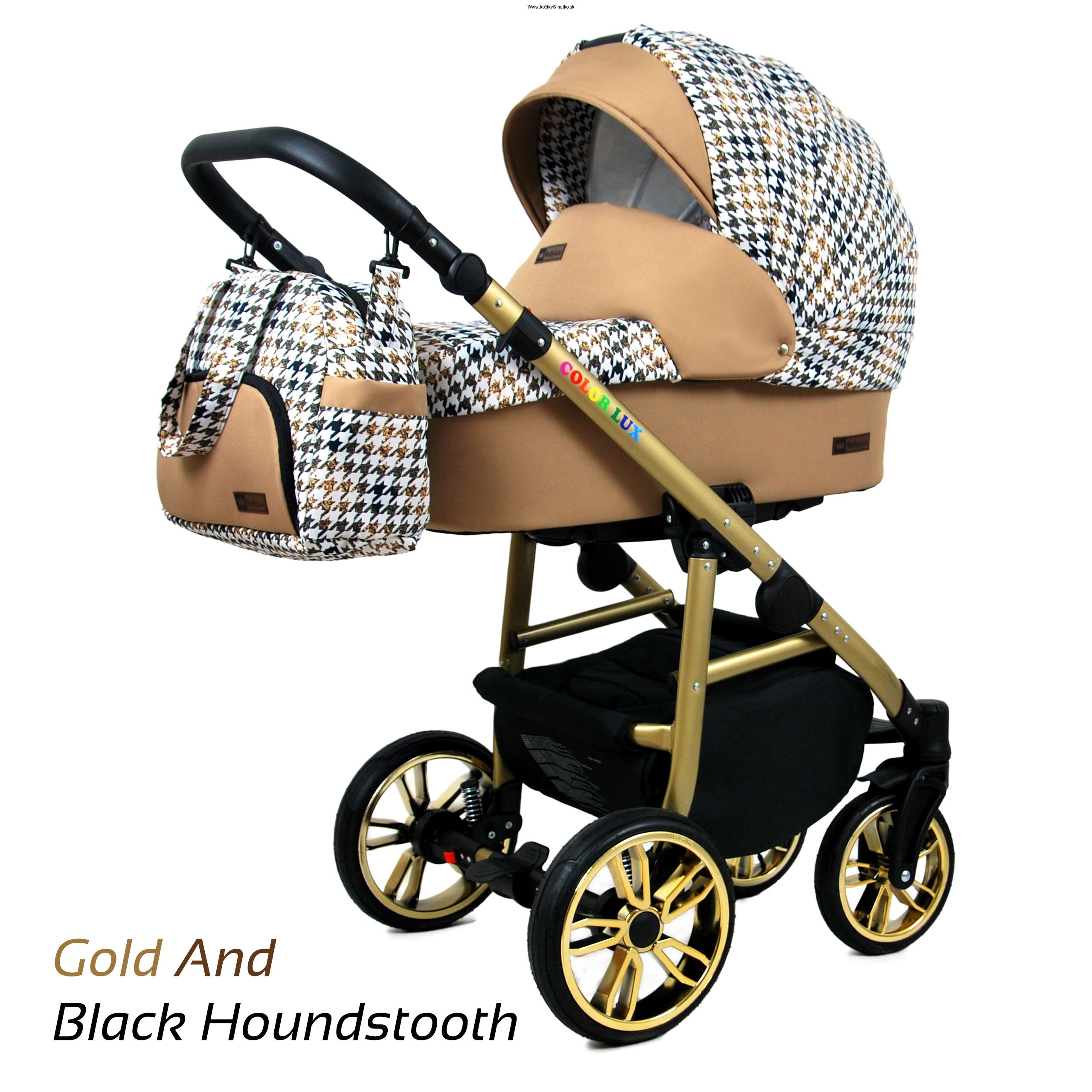 Color Lux GOLD AND BLACK HOUNDSTOOTH s autosedačkou