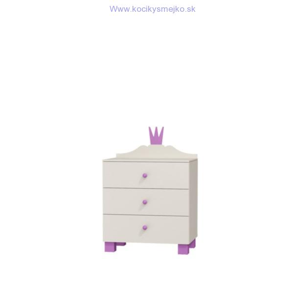 PRINCESSA komoda s troma  zásuvkami