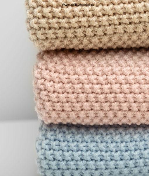 Bavlnená pletená deka šedá 100x80 cm