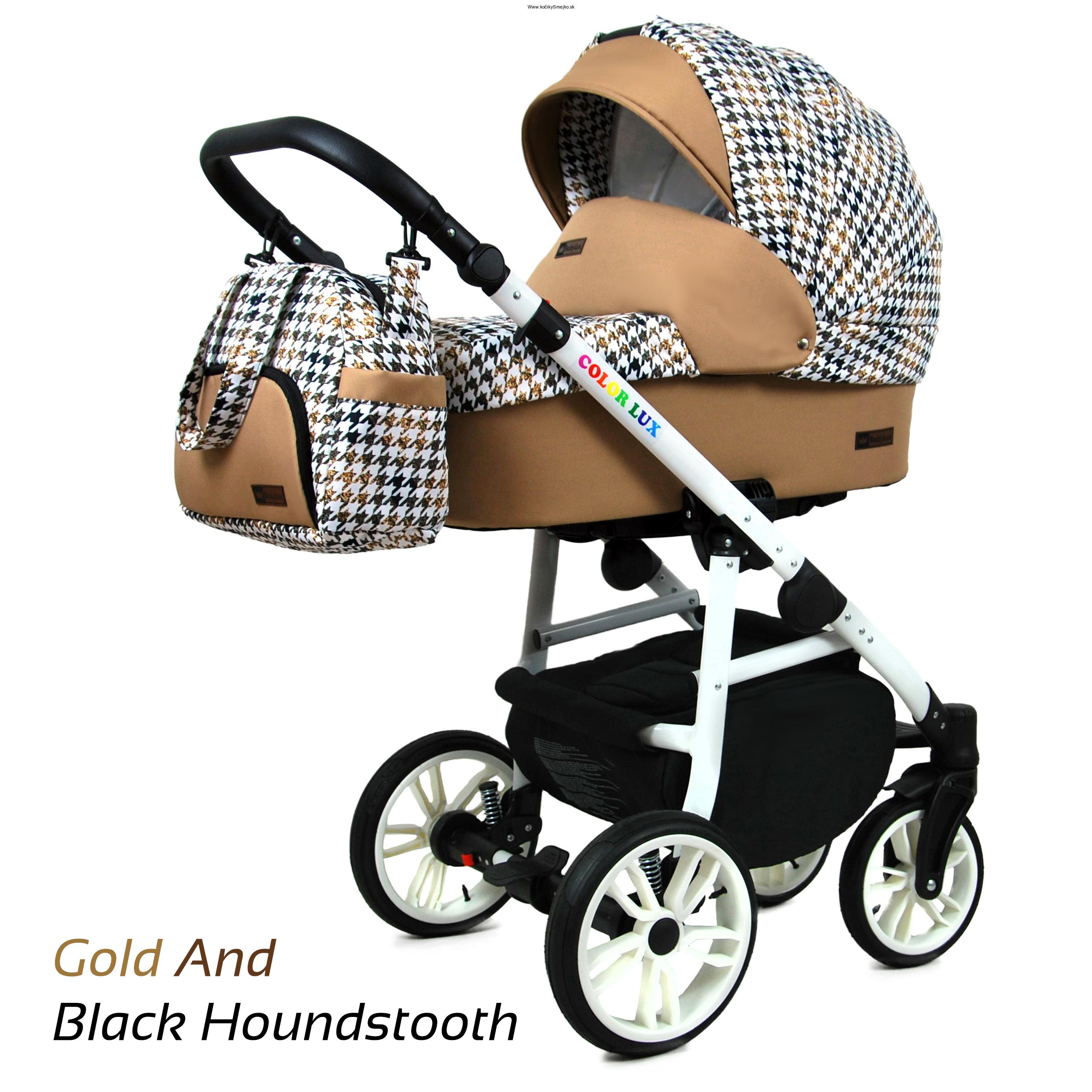 Color Lux GOLD AND BLACK HOUNDSTOOTH s autosedačkou