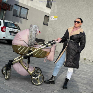 Kočík Happy Exklusive pudrová ružová+autosedačka