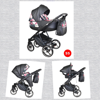 Kočík eko koža+ kvety 3v1 Eco 55