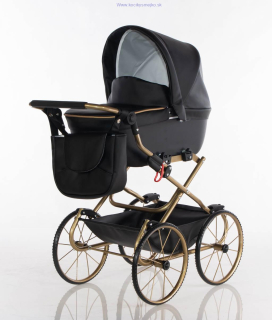 Kočík pre bábiky Princess Black - Gold