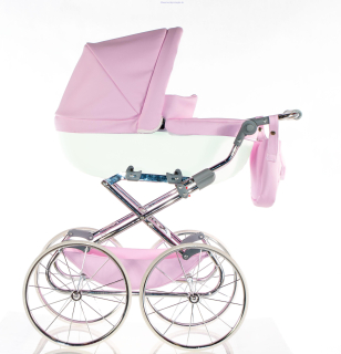 Kočík pre bábiky Princess Pink-White - Chrome