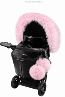 Krásna kožušina na kočík -ružová