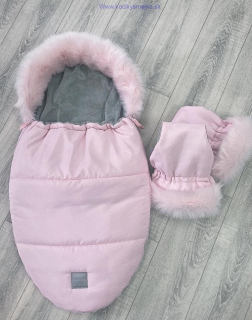 Krásny ružový set fusak+rukavičky