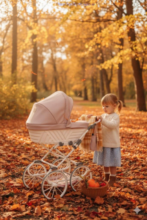 Kočík pre bábiky Rossie – Ružový(eco koža)