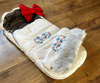 Fusak ručne maľovaný+rukávnik ručne maľovaný+mašľa 