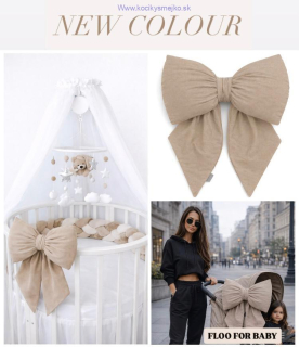 Krásna dekoračná mašľa bežový