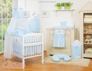 Detská postieľka kompletná výbava KORUNA > varianta modrá