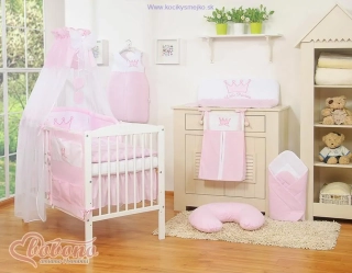 Detská postieľka kompletná výbava KORUNA > varianta ružová