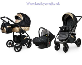 Kočík 3v1 Miracle Black Deluxe