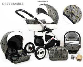 White lux Grey marble