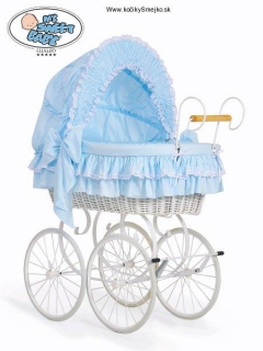 Luxusný biely prútený kôš pre bábätko RETRO 72100-172