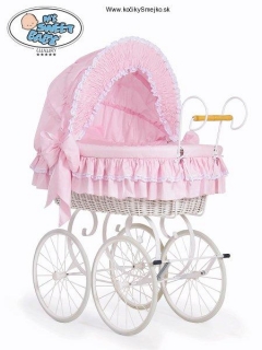 Luxusný biely prútený kôš pre bábätko RETRO > varianta 72100-173