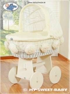 Biely luxusný kôš pre bábätko KVETY 284